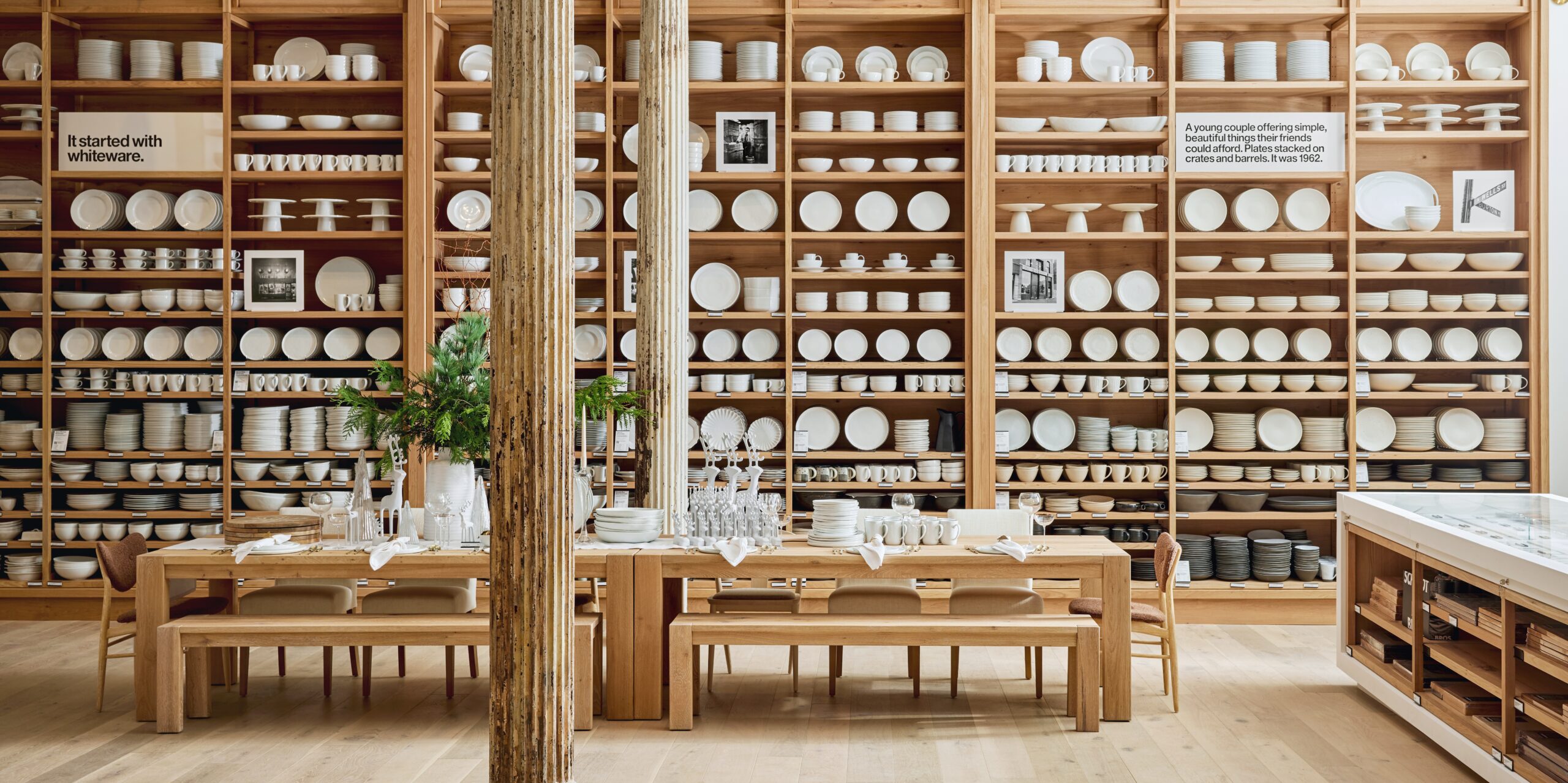 white ware wall at crate and barrel