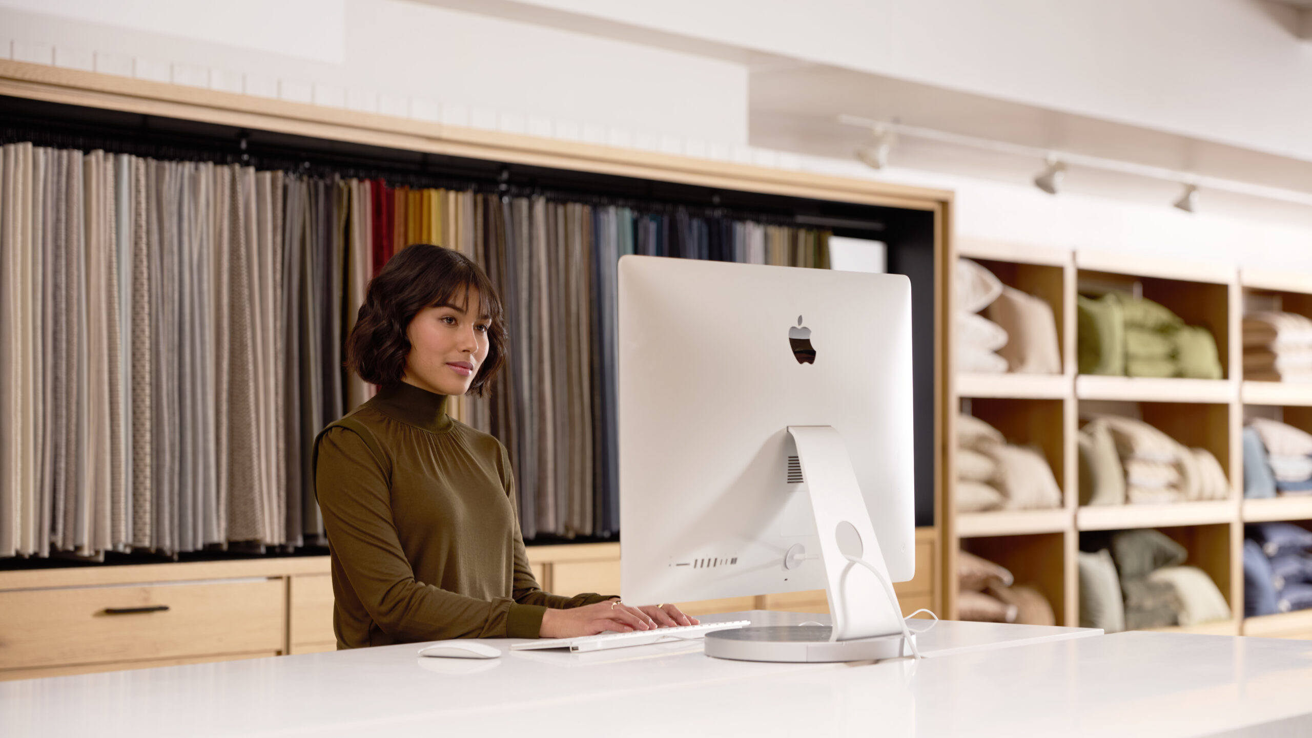 employee at computer